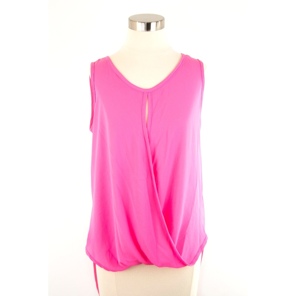 Style Tree Hot Pink Wrap Front Blouse M